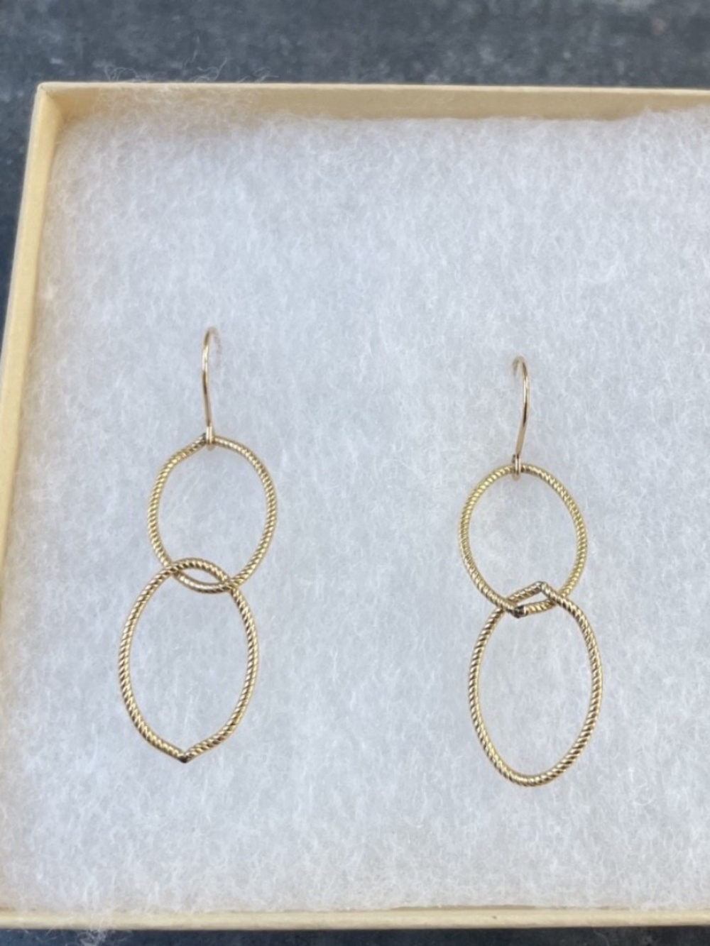 Gold Fill Oval Drop Earrings - Picture 3 of 12